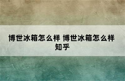 博世冰箱怎么样 博世冰箱怎么样 知乎